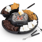 Flameless Electric S'mores Maker — Indoor Tabletop Marshmallow Roaster Kit with Forks & Trays