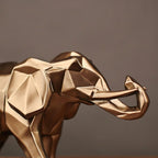Abstract Geometric Gold Elephant Figurine - Premium Handmade Home Decor Sculpture - GiftMira
