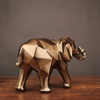 Abstract Geometric Gold Elephant Figurine - Premium Handmade Home Decor Sculpture - GiftMira
