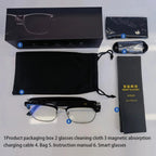 AI Smart Glasses Camera Open - Ear Speaker Voice Assistant UV Sport Sunglasses Men Women Bluetooth - GiftMira
