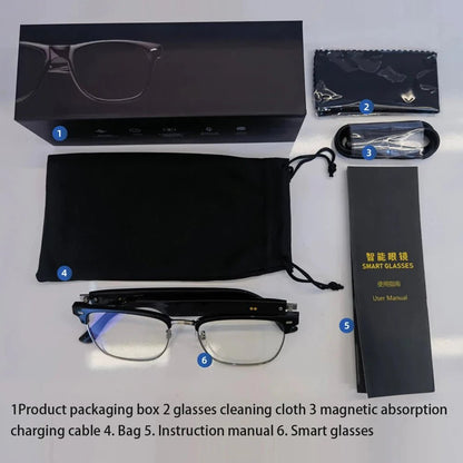 AI Smart Glasses Camera Open - Ear Speaker Voice Assistant UV Sport Sunglasses Men Women Bluetooth - GiftMira