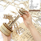 Airplane Control Tower Mechanical Music Box | 3D Wooden Puzzle DIY Building Kit - GiftMira