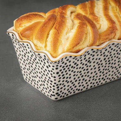 ArtisanBake 9 - Inch Nonstick Ceramic Loaf Pan | Professional Dot Pattern Bakeware - GiftMira