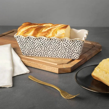 ArtisanBake 9 - Inch Nonstick Ceramic Loaf Pan | Professional Dot Pattern Bakeware - GiftMira
