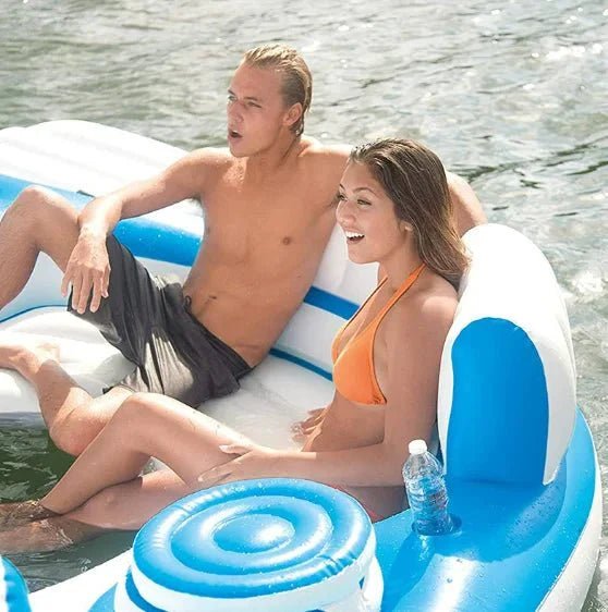 AzureOasis: 6 - Person Floating Party Island - The Ultimate 2026 Water Retreat - GiftMira