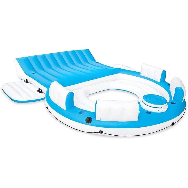 AzureOasis: 6 - Person Floating Party Island - The Ultimate 2026 Water Retreat - GiftMira