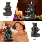 Backflow Incense Burner Waterfall with 120 Cones, Dual - Sided Incense Holder for Home Décor, Meditation & Relaxation Gift - GiftMira