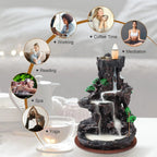 Backflow Incense Burner Waterfall with 120 Cones, Dual - Sided Incense Holder for Home Décor, Meditation & Relaxation Gift - GiftMira