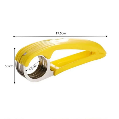 Banana Slicer Curved Handle Stainless Steel Fruit Cutter Kitchen Gadget for Bananas, Sausages & Vegetables – Quick Prep Kitchen Tool Gift - GiftMira