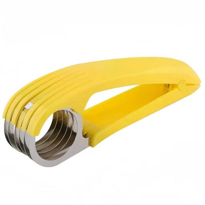 Banana Slicer Curved Handle Stainless Steel Fruit Cutter Kitchen Gadget for Bananas, Sausages & Vegetables – Quick Prep Kitchen Tool Gift - GiftMira