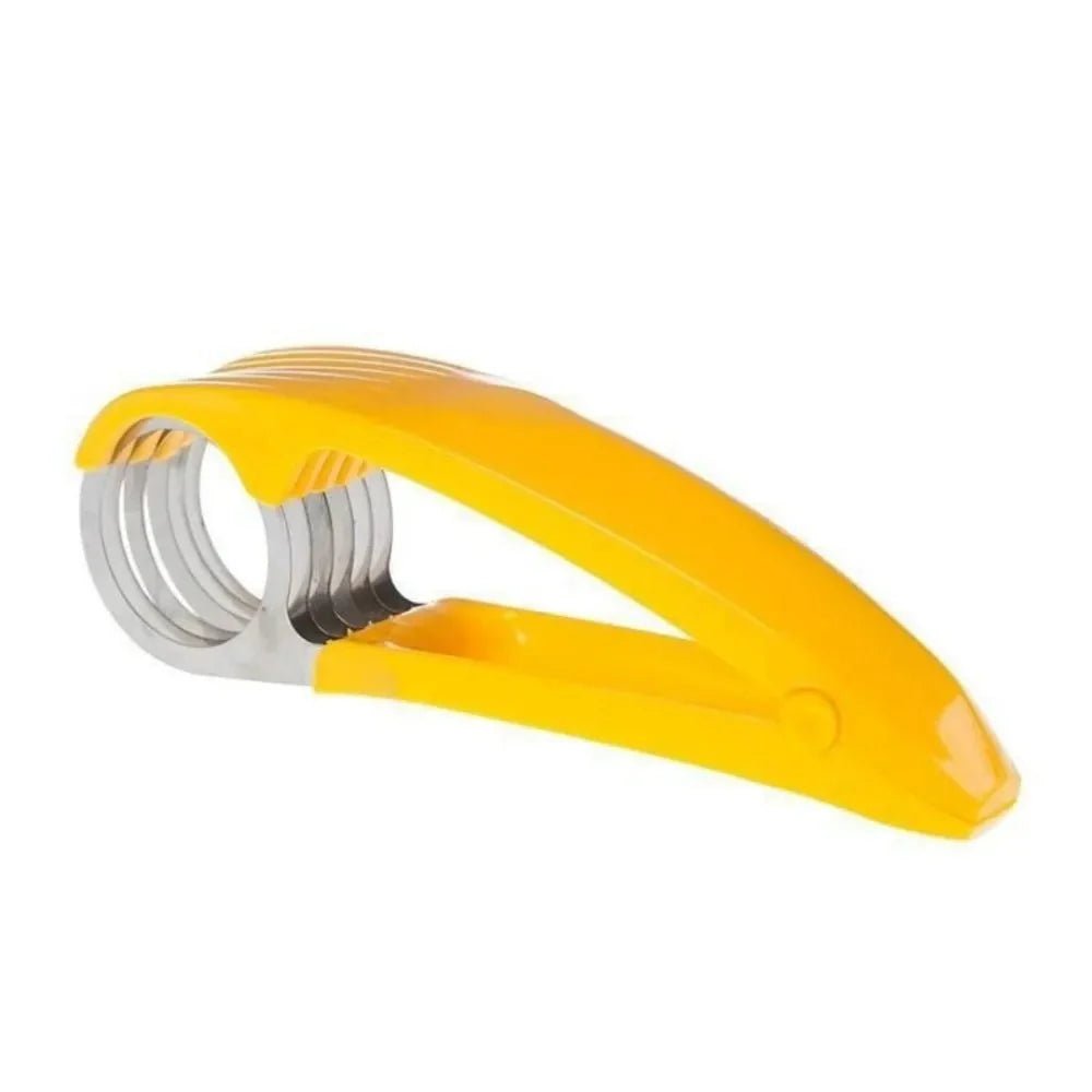 Banana Slicer Curved Handle Stainless Steel Fruit Cutter Kitchen Gadget for Bananas, Sausages & Vegetables – Quick Prep Kitchen Tool Gift - GiftMira