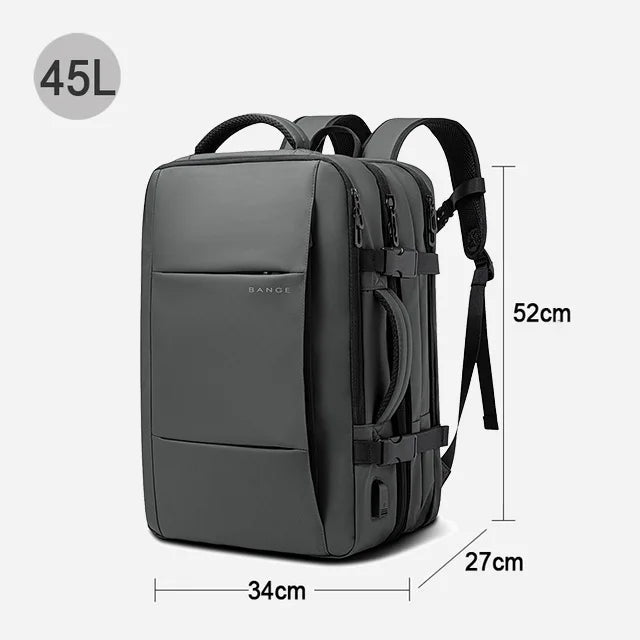 BANGE Travel Backpack Men Business Expandable USB Large Capacity Laptop Waterproof Fashion Backpack - GiftMira