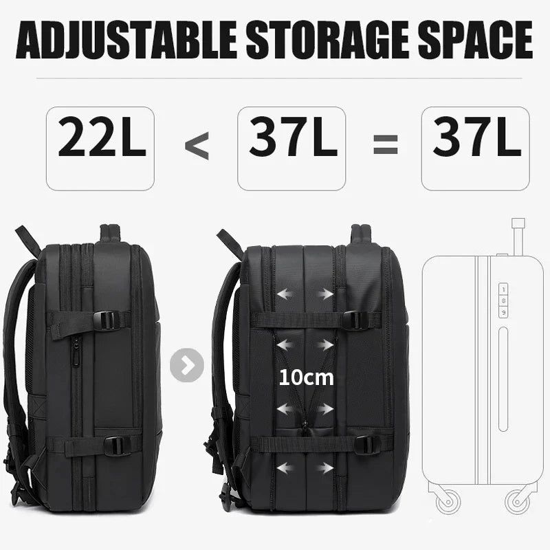 BANGE Travel Backpack Men Business Expandable USB Large Capacity Laptop Waterproof Fashion Backpack - GiftMira