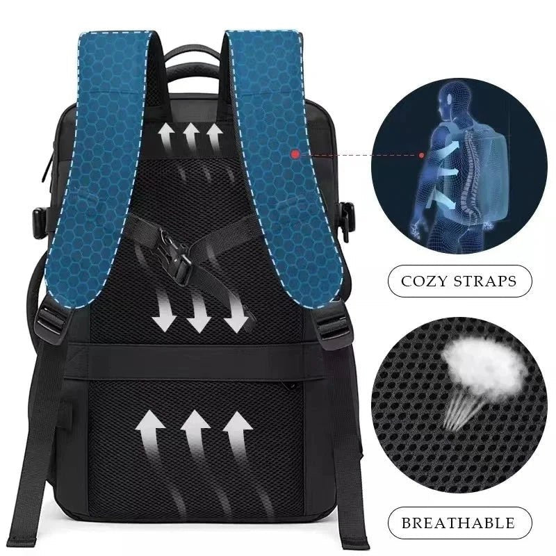 BANGE Travel Backpack Men Business Expandable USB Large Capacity Laptop Waterproof Fashion Backpack - GiftMira