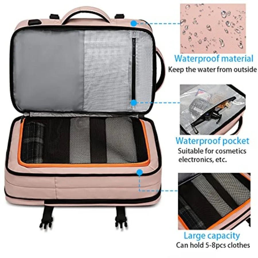 BANGE Travel Backpack Men Business Expandable USB Large Capacity Laptop Waterproof Fashion Backpack - GiftMira