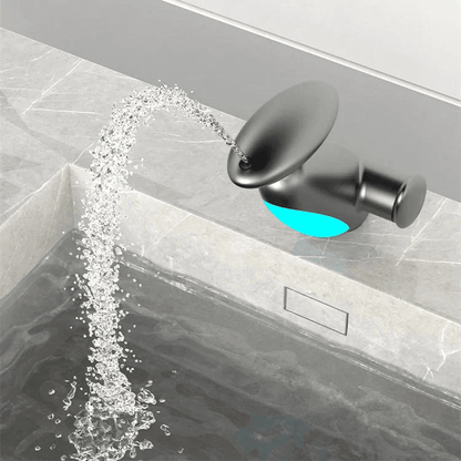 Basin Faucets: Gray Bathroom LED Sink Faucet with Pull - Out Spray - GiftMira