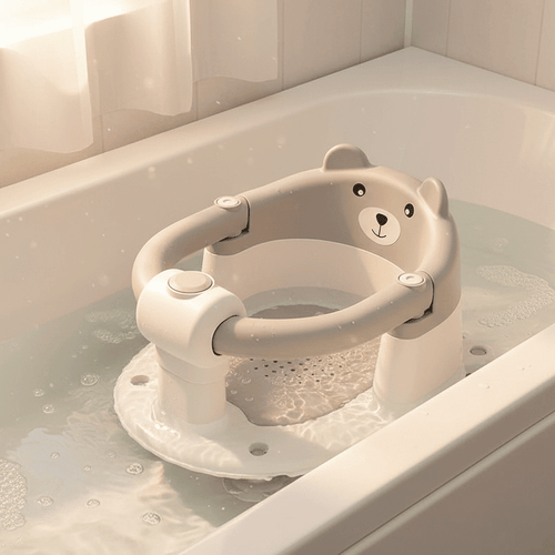 Bear Baby Bath Seat – Non - Slip Safety Bath Chair for Infants 6+ Months, Soft Support, Bathtub Seat - GiftMira