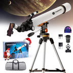 Beginner Refractor Telescope 70mm Aperture 700mm, Astronomy Telescope Adults Kids with Phone Adapter Tripod - GiftMira