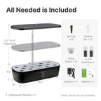 12-pod indoor hydroponic herb garden, black