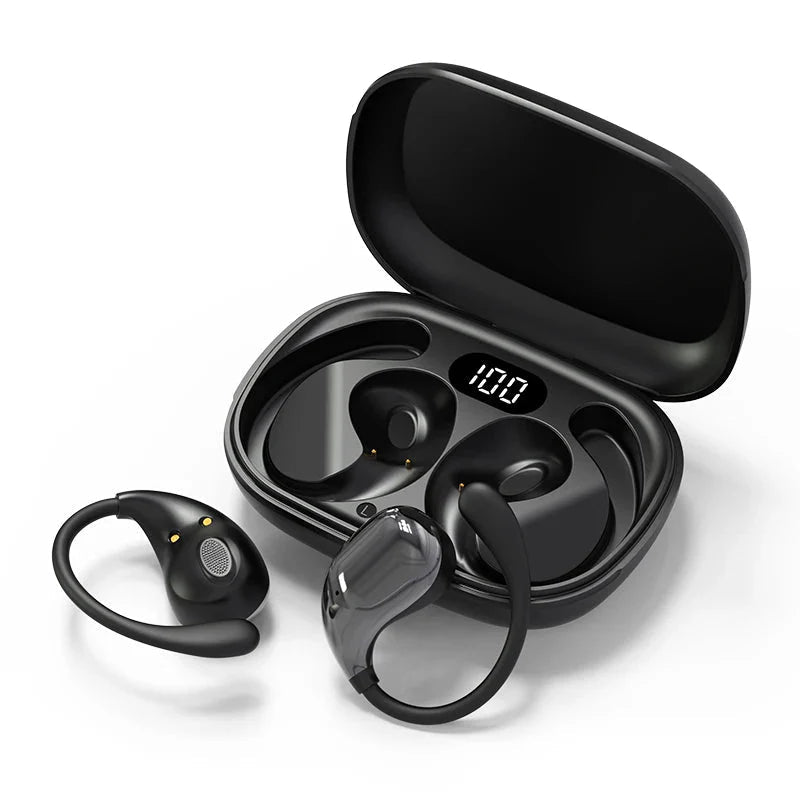 Bluetooth 5.4 Ear Hook TWS Wireless Earbuds HiFi Stereo Waterproof Headphones LED Display - GiftMira
