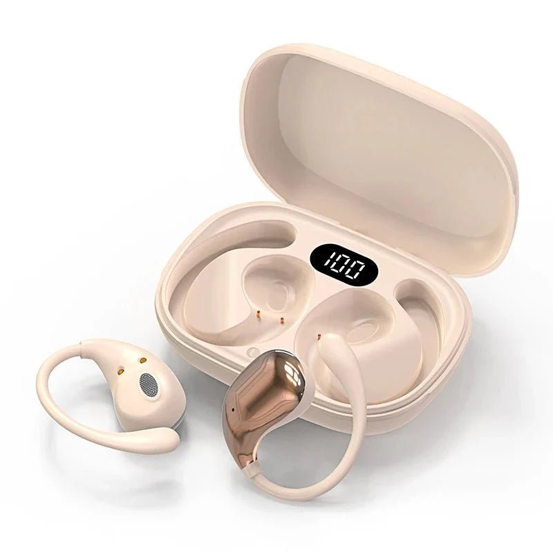 Bluetooth 5.4 Ear Hook TWS Wireless Earbuds HiFi Stereo Waterproof Headphones LED Display - GiftMira