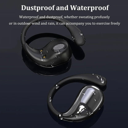 Bluetooth 5.4 Ear Hook TWS Wireless Earbuds HiFi Stereo Waterproof Headphones LED Display - GiftMira