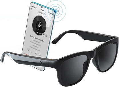 Bone Conduction Smart Audio Sunglasses Bluetooth 5.3, Open - Ear Wireless Headphones UV400 IPX6 Waterproof - GiftMira