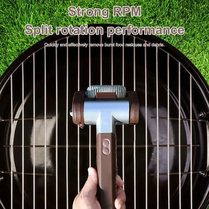 Bristle - Free Electric Roller Grill Cleaner Rechargeable Cordless Safe BBQ Scrub Stainless Steel - GiftMira