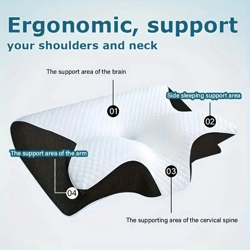 Butterfly Memory Foam Neck Pillow – Comfort & Massage Support - GiftMira
