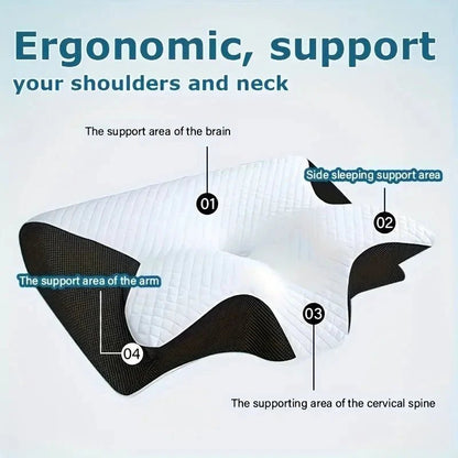 Butterfly Memory Foam Neck Pillow – Comfort & Massage Support - GiftMira