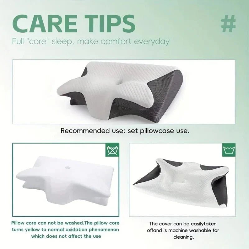 Butterfly Memory Foam Neck Pillow – Comfort & Massage Support - GiftMira