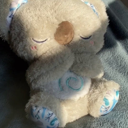 Calming Koala Breathing Toy – Plush with Music Lights Rhythmic Breathing Motion Gray - GiftMira