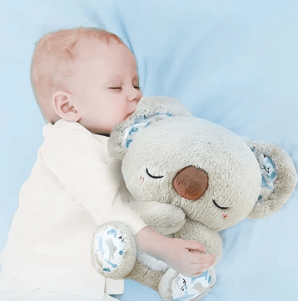 Calming Koala Breathing Toy – Plush with Music Lights Rhythmic Breathing Motion Gray - GiftMira