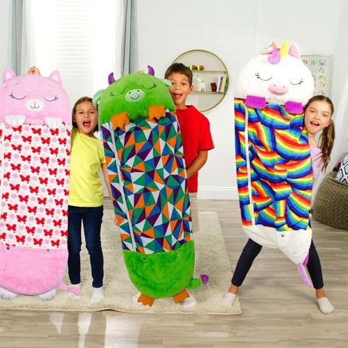 Campnap 2 - in - 1 Kids Convertible Pillow Sleeping Bag - Best Plush Gift For Kids - GiftMira
