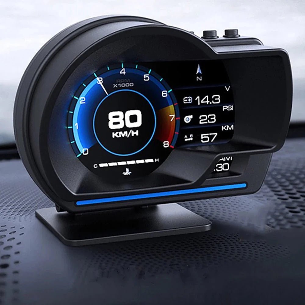 Car Head Up Display OBD2 Smart HUD Turbo Gauge RPM Speedometer Water Oil Temp Alarm - GiftMira