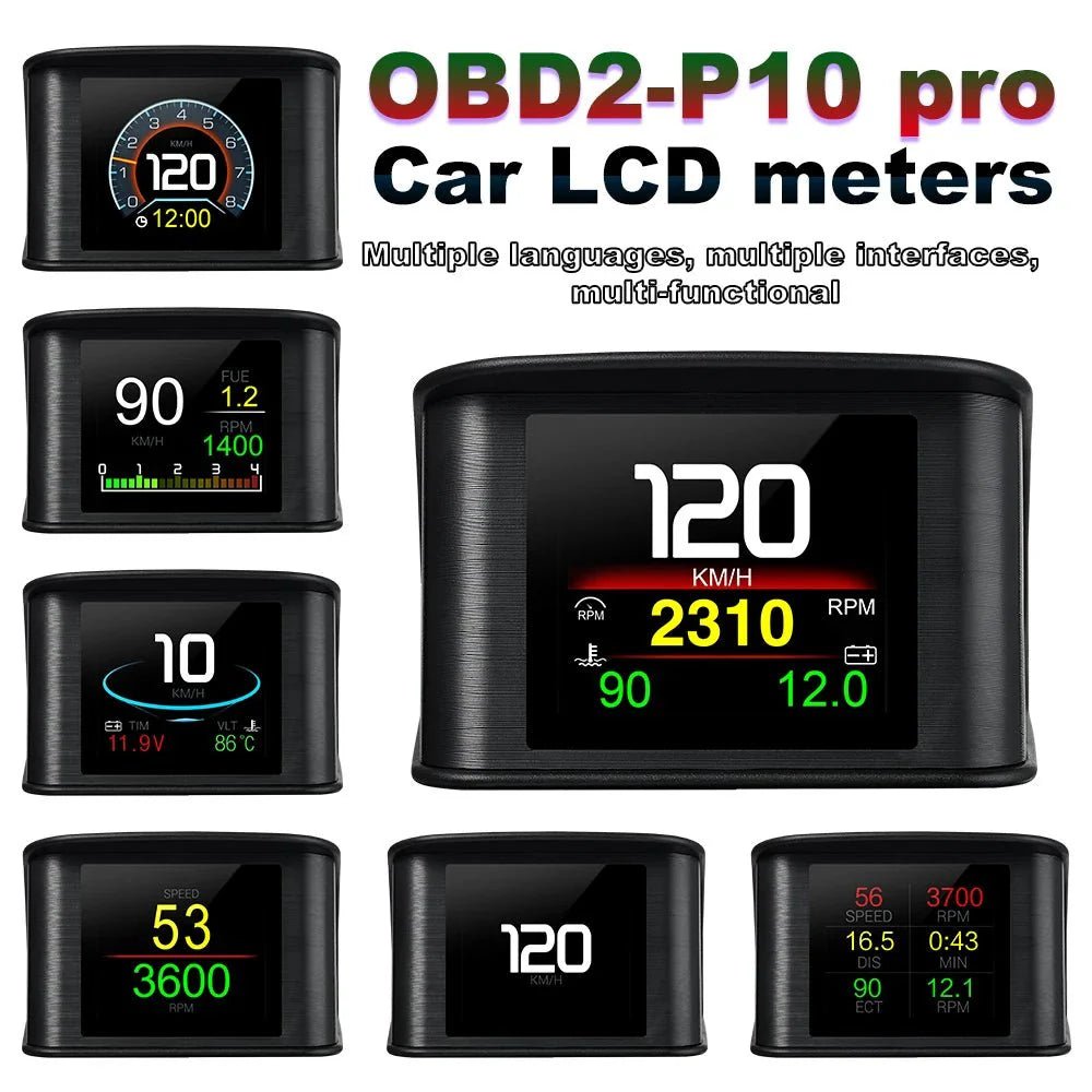 Car HUD Heads Up Display OBD2 GPS 5.5" Color Speedometer RPM Temperature Overspeed Alarm All Cars - GiftMira