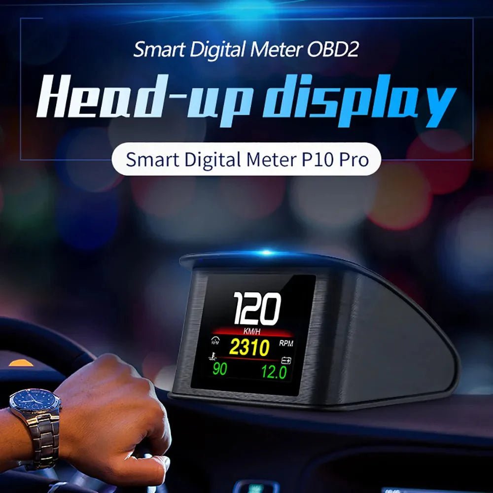 Car HUD Heads Up Display OBD2 GPS 5.5" Color Speedometer RPM Temperature Overspeed Alarm All Cars - GiftMira