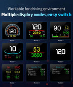 Car HUD Heads Up Display OBD2 GPS 5.5" Color Speedometer RPM Temperature Overspeed Alarm All Cars - GiftMira