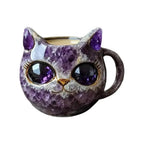 Cat Mineral Crystal Coffee Mug - Best Handmade Ceramic Cup | Perfect Gift For home - GiftMira