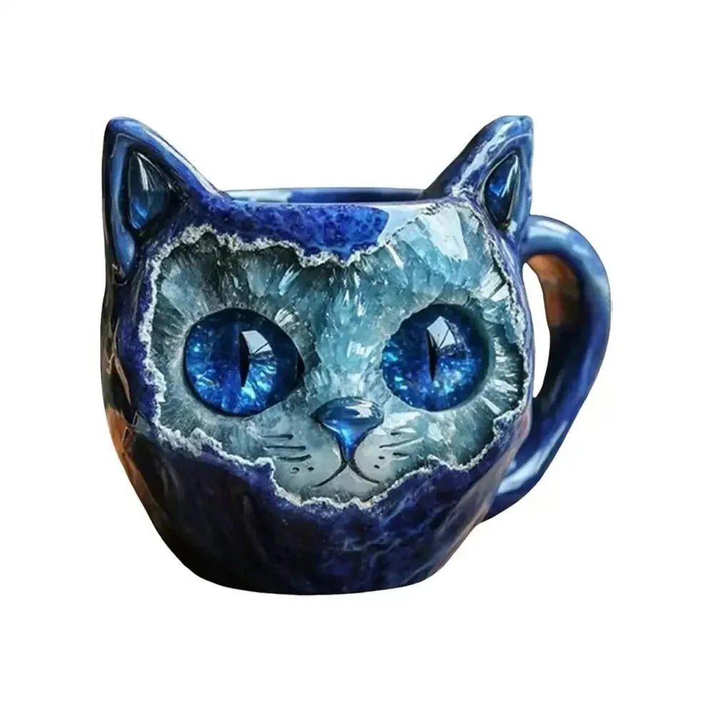Cat Mineral Crystal Coffee Mug - Best Handmade Ceramic Cup | Perfect Gift For home - GiftMira