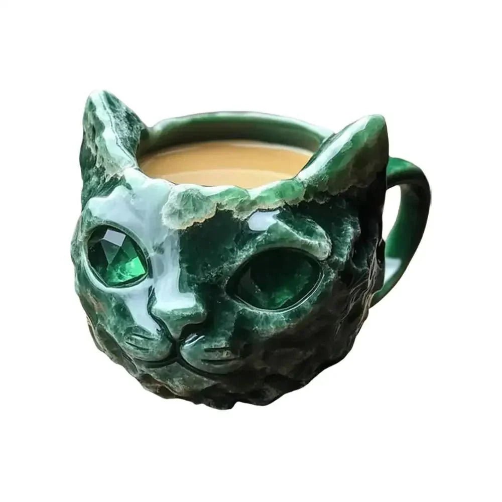 Cat Mineral Crystal Coffee Mug - Best Handmade Ceramic Cup | Perfect Gift For home - GiftMira