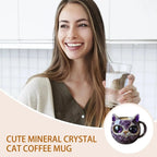 Cat Mineral Crystal Coffee Mug - Best Handmade Ceramic Cup | Perfect Gift For home - GiftMira