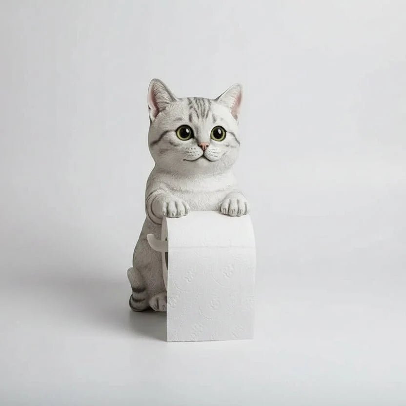 Cat Toilet Paper Holder: Cute Wall - Mounted Roll Rack for Dorm, Home & RV Restrooms - GiftMira