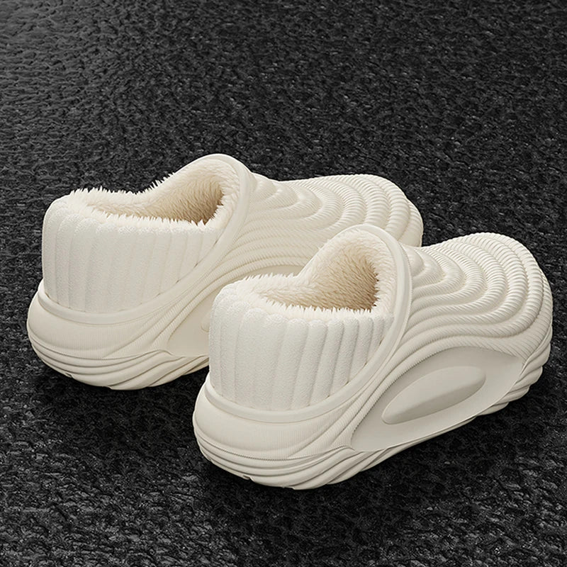 CloudWalk: Waterproof Winter Slides - Plush - Lined EVA Thick - Bottom Slippers - GiftMira