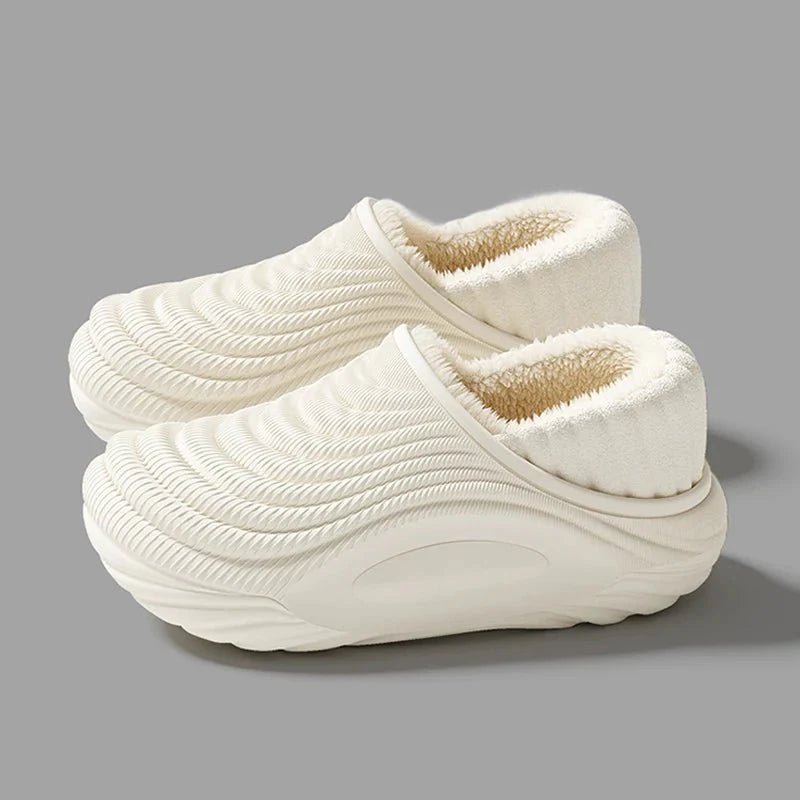 CloudWalk: Waterproof Winter Slides - Plush - Lined EVA Thick - Bottom Slippers - GiftMira