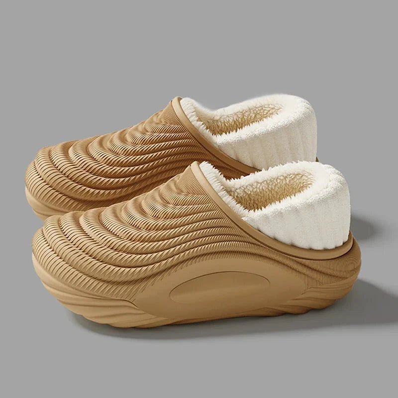 CloudWalk: Waterproof Winter Slides - Plush - Lined EVA Thick - Bottom Slippers - GiftMira