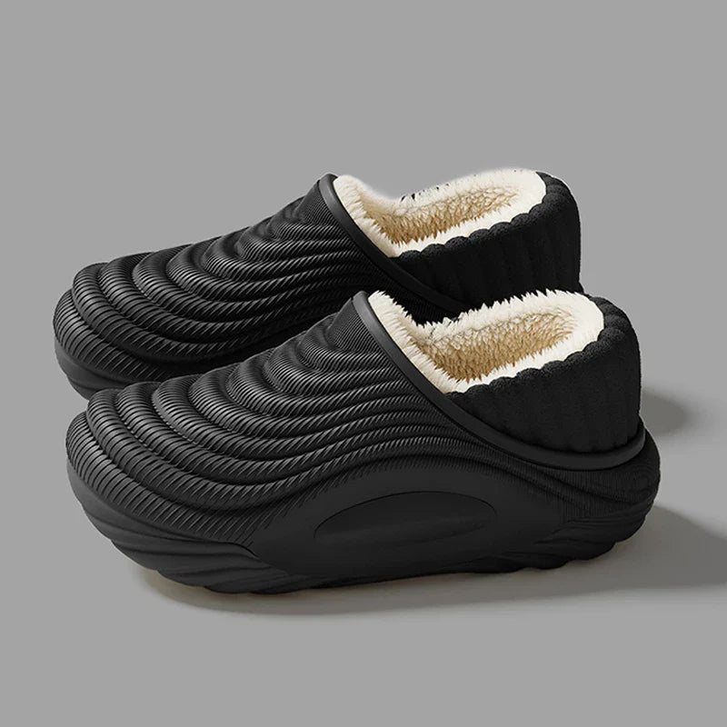 CloudWalk: Waterproof Winter Slides - Plush - Lined EVA Thick - Bottom Slippers - GiftMira