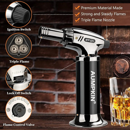 Cocktail Smoker Kit – Oak Smoke Top, Torch, 2 Glasses, 6 Wood Chips – Old Fashioned Gift for Him - GiftMira