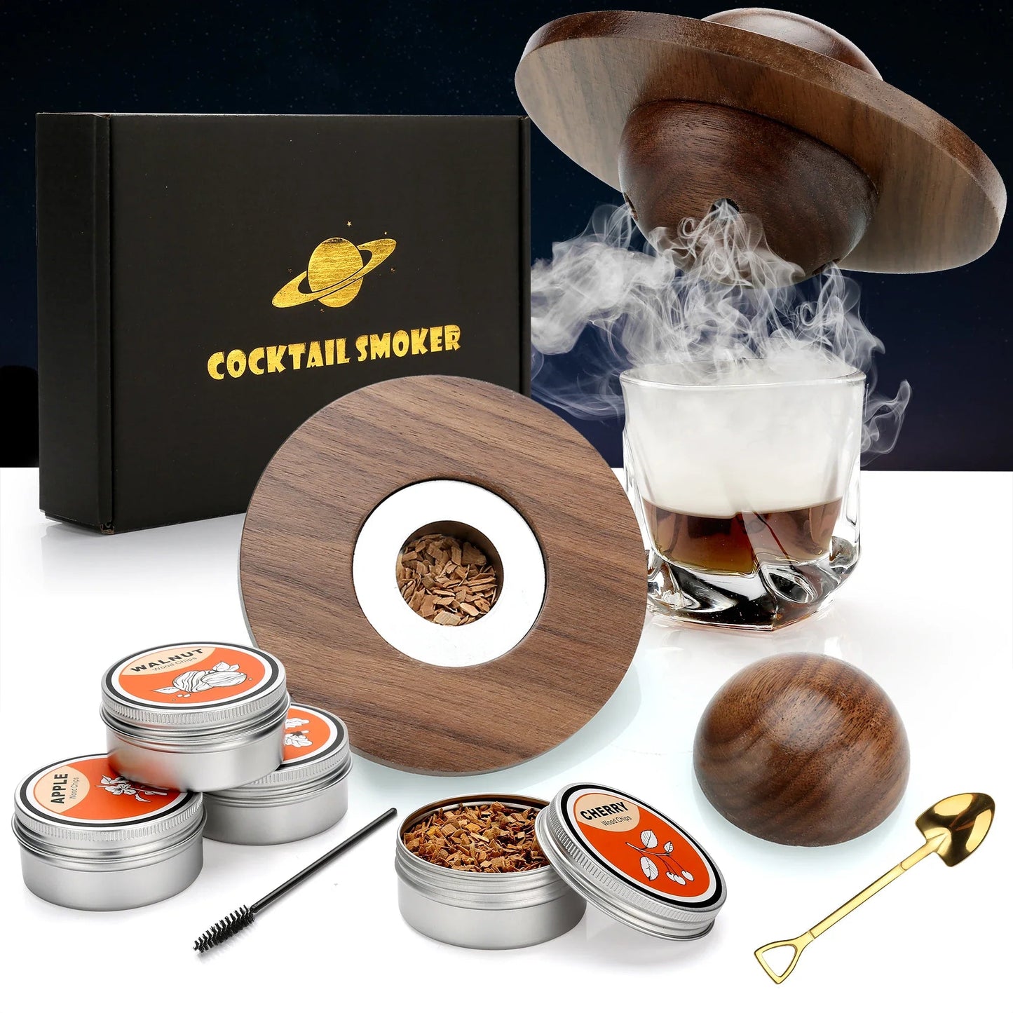 Cocktail Smoker Kit — Old Fashioned Whiskey Smoker Drinks Kit & Cocktail Accessories - GiftMira