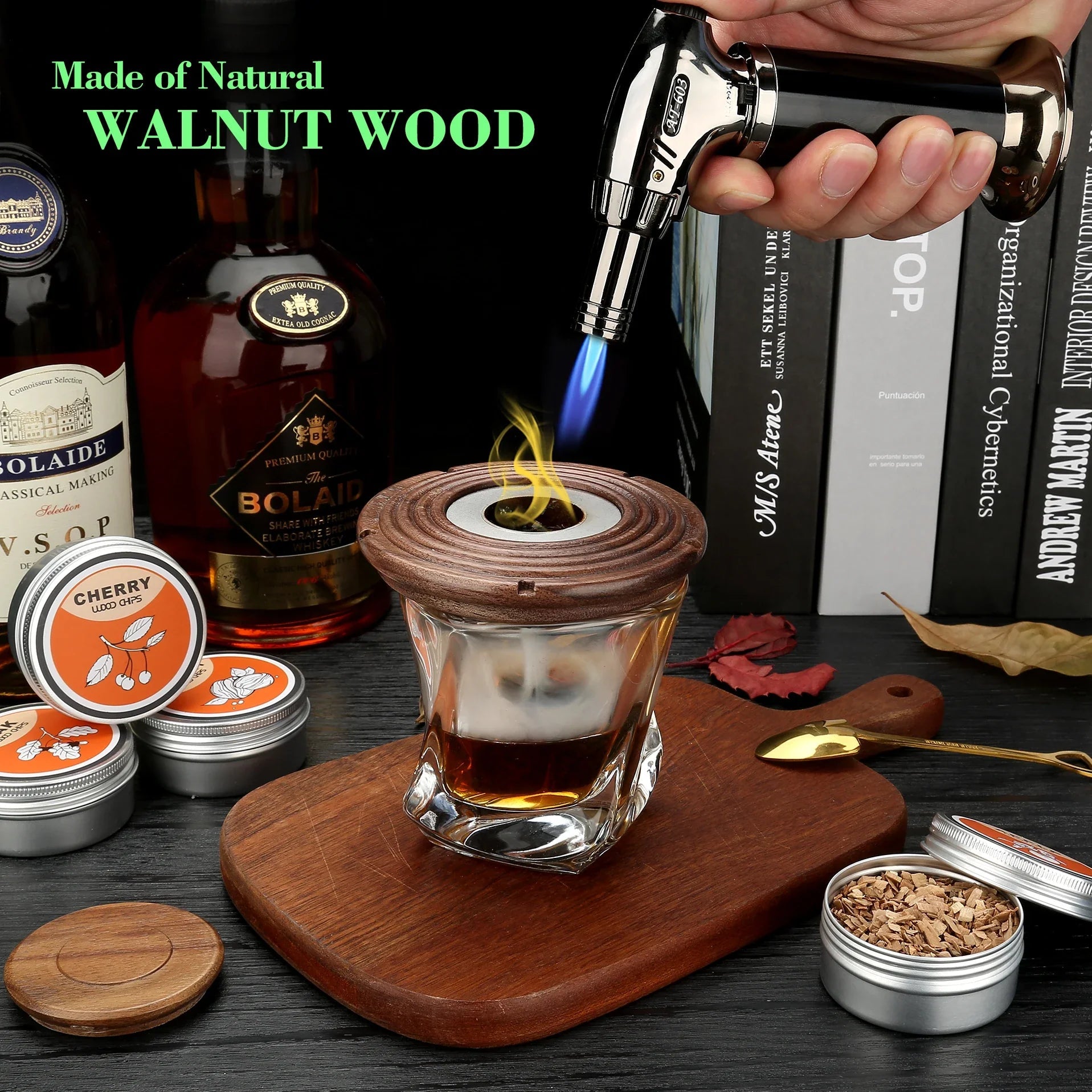 Cocktail Smoker Kit — Old Fashioned Whiskey Smoker Drinks Kit & Cocktail Accessories - GiftMira